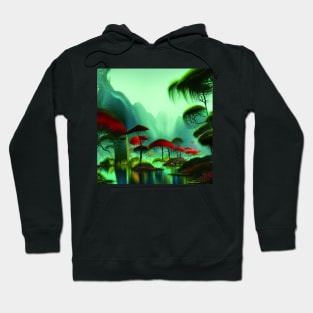 Magical Landscape Of a Lake And Colorful Plants Hoodie